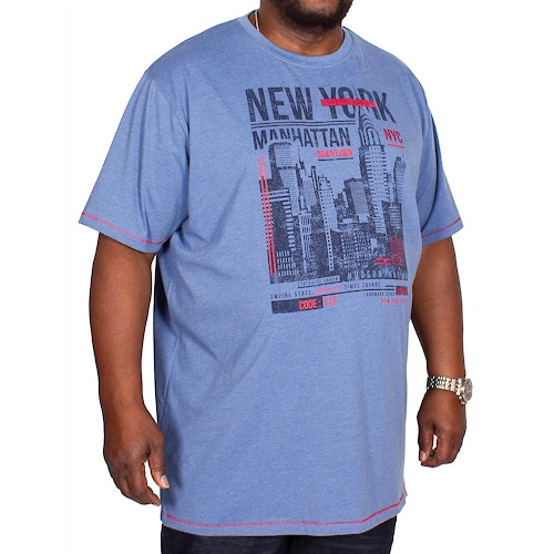 D555 Delta New York T-Shirt Jeansblau 