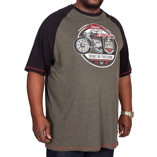 D555 Dallas Raglan Printed T-Shirt Khaki