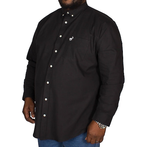 Bigdude Long Sleeve Oxford Shirt Black