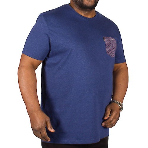 Ben Sherman T-Shirt mit karierter Tasche Indigoblau