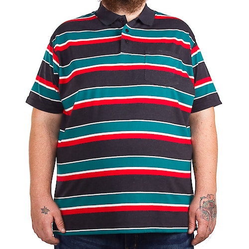 Brooklyn Striped Polo Shirt Red/Green