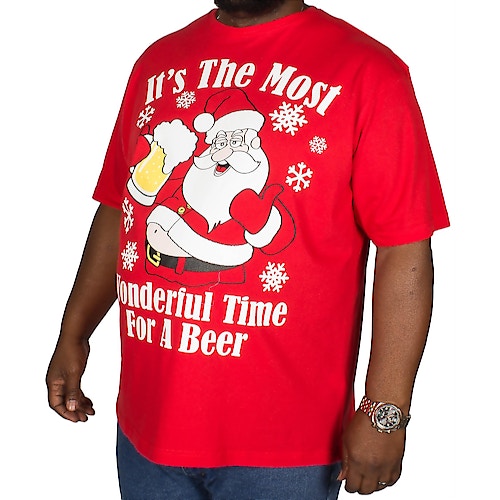 Pierre Roche T-Shirt mit Weihnachtsprint Rot