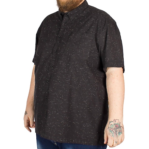 Bigdude Speckled Marl Short Sleeve Shirt Black