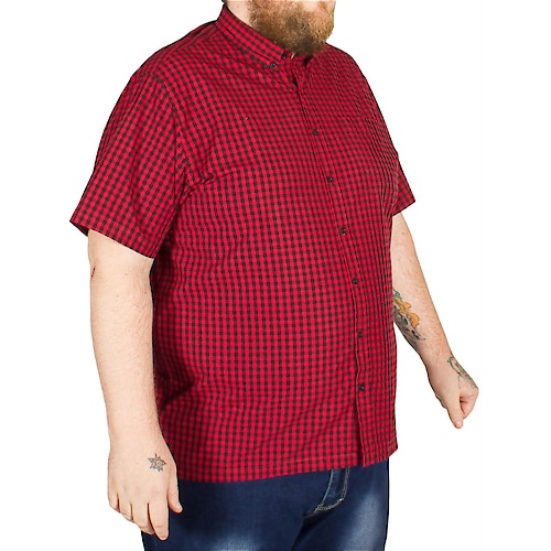 Bigdude Short Sleeve Gingham Shirt Red