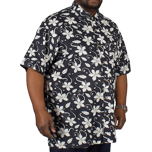 Louie James Floral Print Shirt Navy