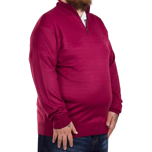 D555 Pacific Burgundy Plain Sweater With Zip