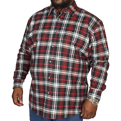 Cotton Valley Flannel Long Sleeve Shirt Red/Navy
