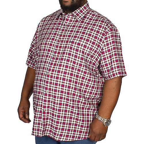 Cotton Valley Twill Check Short Sleeve Shirt Brown