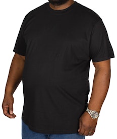 Bigdude T-Shirt mit Rundhalsausschnitt Schwarz Tall Fit 