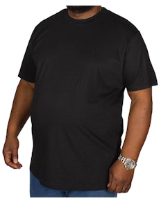 Bigdude T-Shirt mit Rundhalsausschnitt Schwarz Tall Fit 