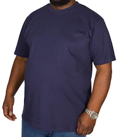 Bigdude Plain Crew Neck T-Shirt Navy