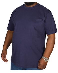 Bigdude Plain Crew Neck T-Shirt Navy