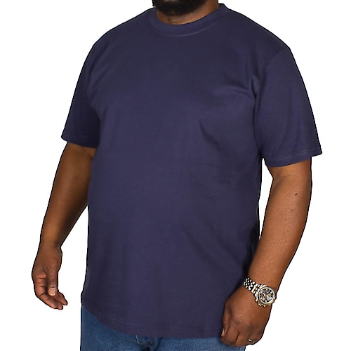 Bigdude einfarbiges T-Shirt mit Rundhalsausschnitt Dunkelblau
