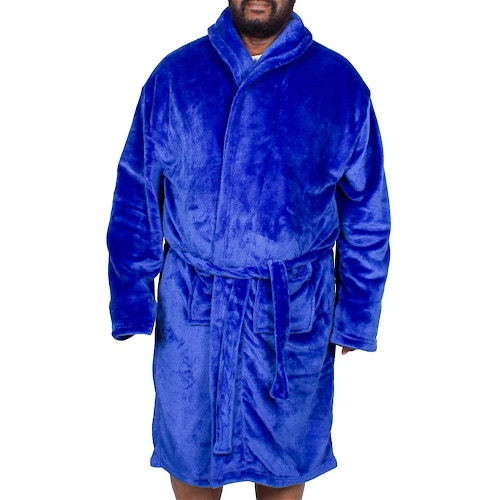 Bigdude Plain Fleece Dressing Gown Royal Blue