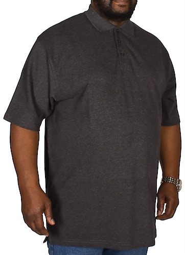 Bigdude Plain Polo Shirt Charcoal Tall