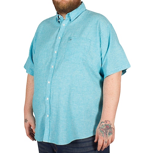 Peter Gribby Plain Short Sleeved Shirt Blue