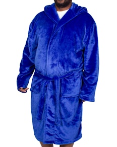Bigdude Hooded Fleece Dressing Gown Royal Blue