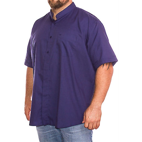 Cotton Valley Short Sleeve Plain Grandad Shirt