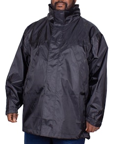 Bigdude Waterproof Packaway Rain Jacket Black