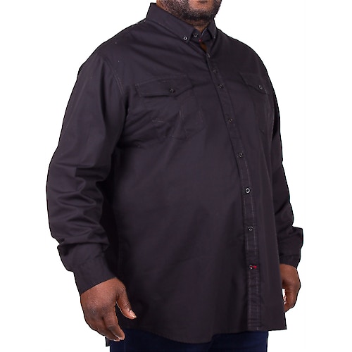 D555 Lionel Plain Long Sleeve Shirt Black