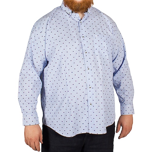 Cotton Valley Stripe Print Long Sleeved Shirt Blue