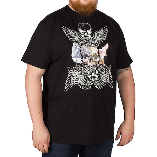 Metaphor Skull Wings Print T-Shirt