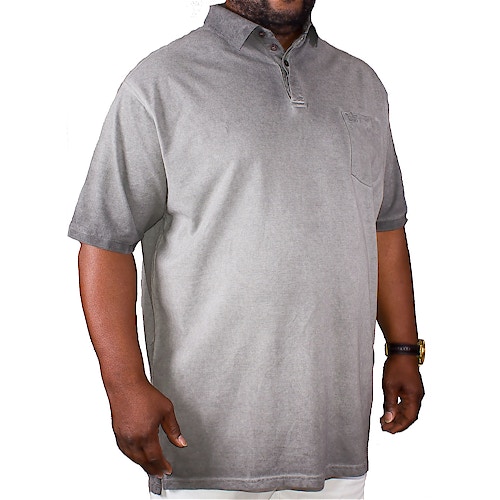 KAM Enzyme Wash Polo Shirt Charcoal