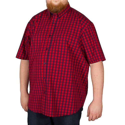 Cotton Valley Short Sleeve Navy/Red Check Shirt