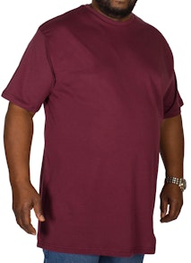 Bigdude Plain Crew Neck T-Shirt Burgundy