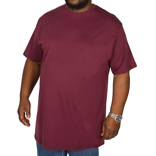 Bigdude Plain Crew Neck T-Shirt Burgundy Tall