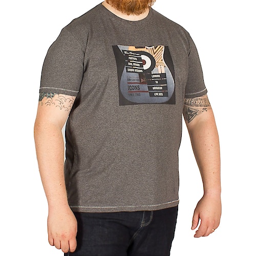 Ben Sherman  T-Shirt Gitarrendruck Grau