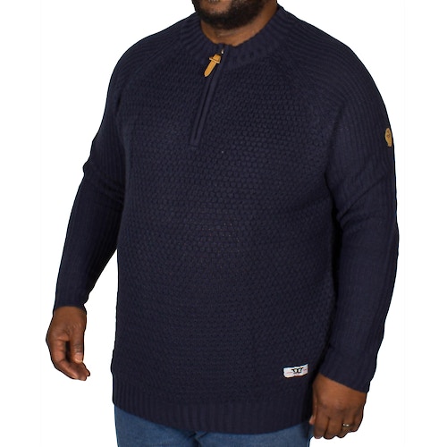 D555 Preston Zipper Neck Sweater Navy
