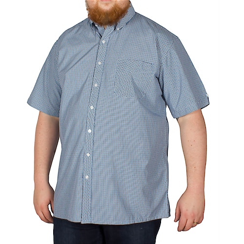 Espionage Short Sleeve Check Shirt Blue/Navy