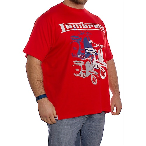 Lambretta Viper Scooter Print Red T-Shirt