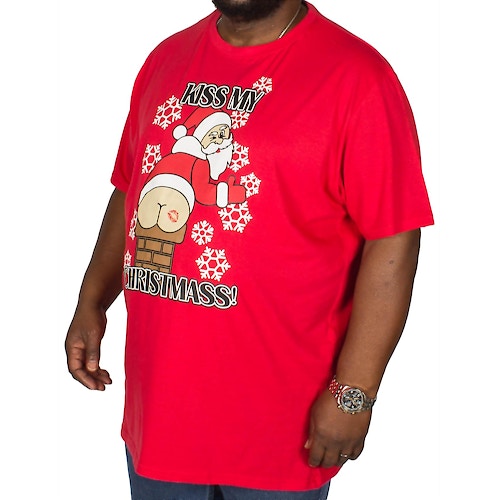 D555 T-Shirt mit frechem Weihnachtsprint Rot