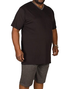 Bigdude Short V-Neck Pyjamas Black/Charcoal