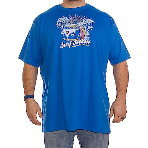 D555 Magnus Surf Seekers Camper Van T-Shirt in Blue