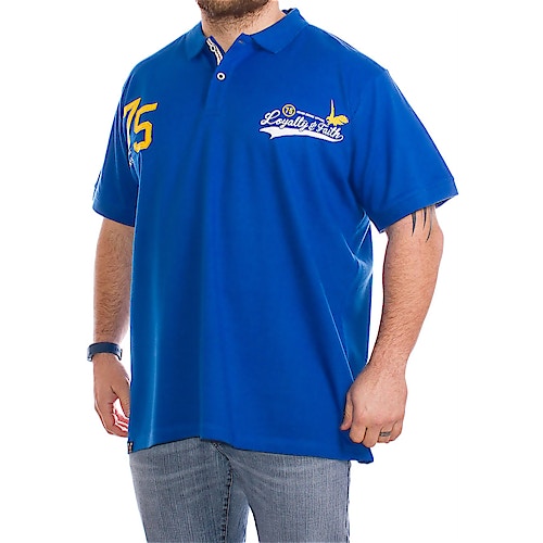 Loyalty & Faith Hawk Short Sleeve Royal Blue Polo Shirt