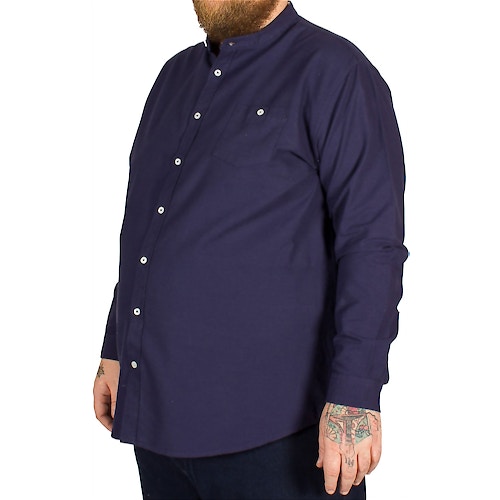 D555 Bernard Grandad Collar Shirt Navy