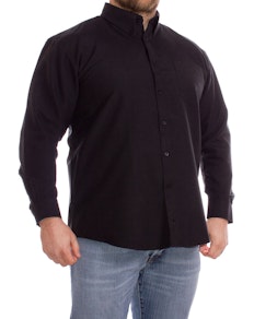 KAM Long Sleeve Oxford Shirt Black
