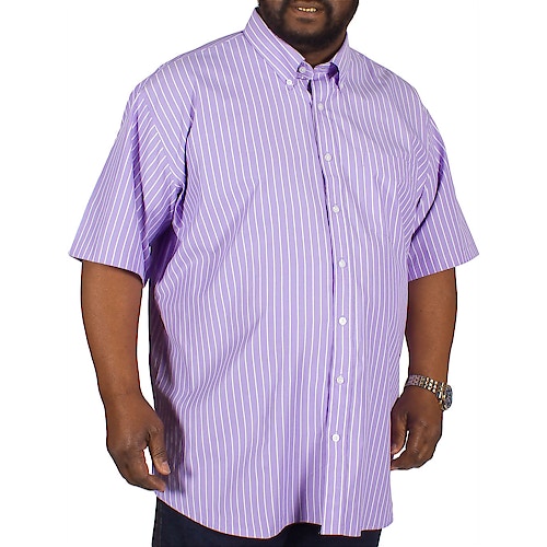 Espionage Short Sleeve Stripe Shirt Purple/White