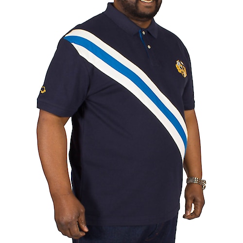 Raging Bull Diagonal Stripe Polo Shirt Navy