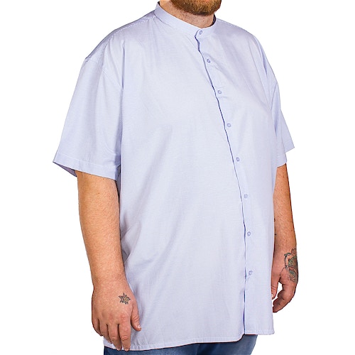 Fitzgerald Blue Grandad Short Sleeve Shirt