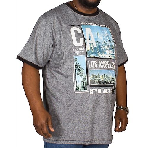 D555 T-Shirt Los Angeles Print Grau