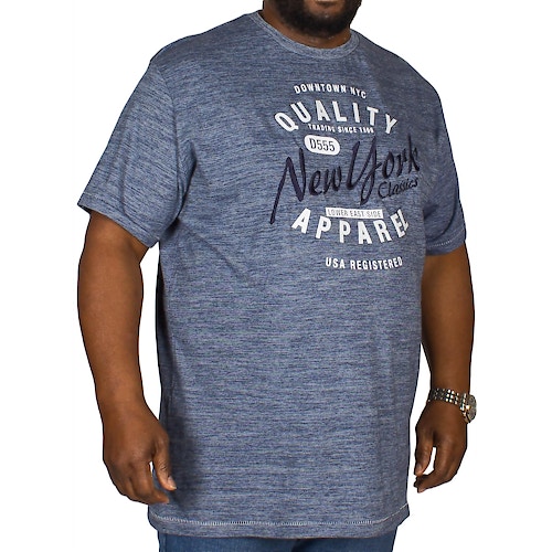 D555 T-Shirt mit New York Print Denim Blau 