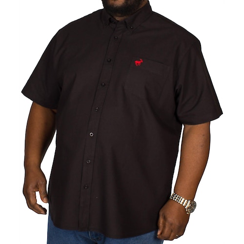 Bigdude Short Sleeve Oxford Shirt Black