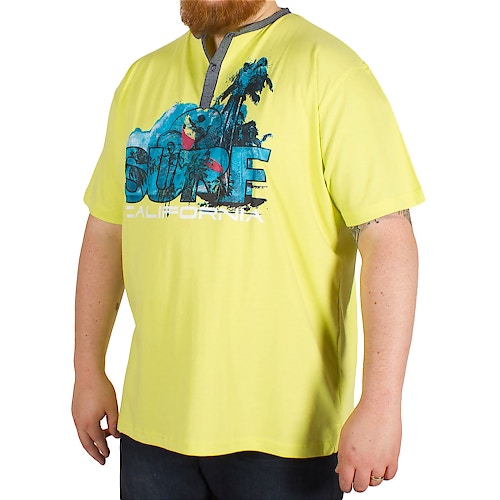 Cotton Valley Grandad Collar Surf T-Shirt Citrus