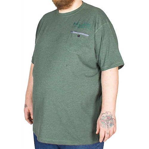 KAM Melange Pocket T-Shirt Green