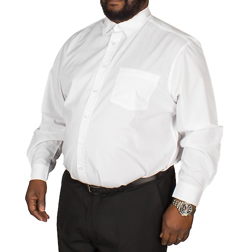 Bigdude Long Sleeve Poplin Shirt White