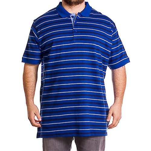 Espionage Royal Blue Stripe Short Sleeve Polo Shirt
